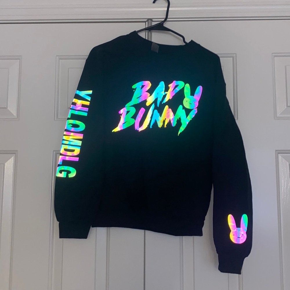 Reflective Bad Bunny crewneck sweater BRAND NEW never worn